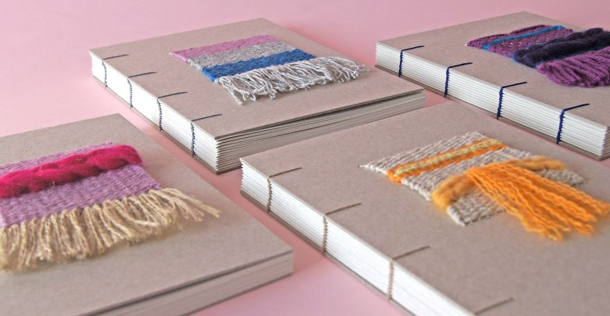I Create Ecofriendly Handmade Notebooks With Woven Or Embroidered Covers