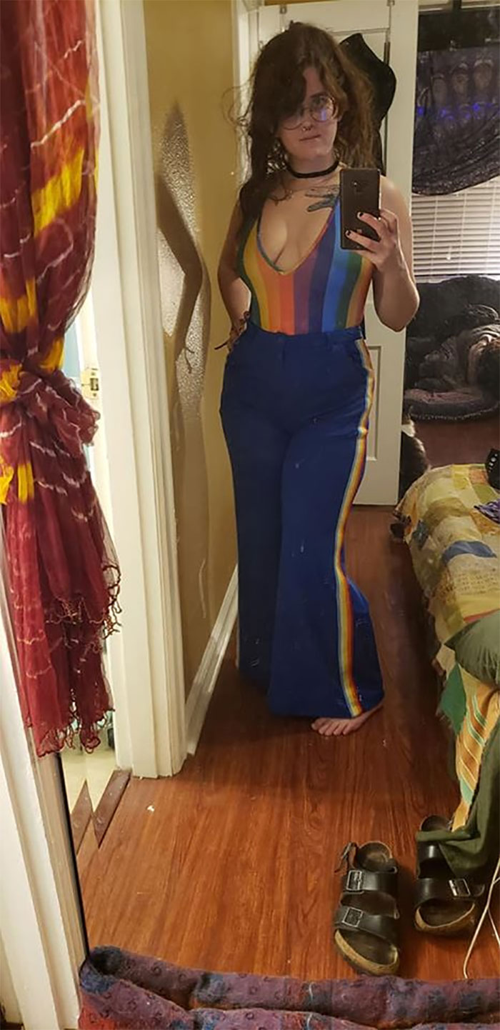 Damn Right I Bought Bell Bottom Track Pants! I Found These Groovy Slacks At The Lancaster Goodwill In Salem Or. And This Disco Queen Is Going Dancing Tonight!