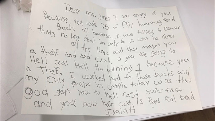 Mom Gets Called Into Parent-Teacher Conference After Her Son Writes An Angry Letter To Teacher For Disciplining Him Mom Gets Called Into Parent-Teacher Conference After Her Son Writes An Angry Letter To Teacher For Disciplining Him