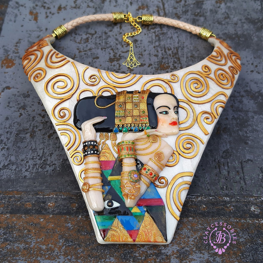 My Polymer Clay Art Necklaces Inspired By Gustav Klimt's Paintings My Polymer Clay Art Necklaces Inspired By Gustav Klimt's Paintings