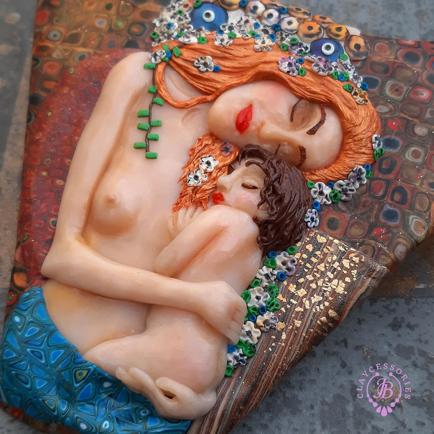 My Polymer Clay Art Necklaces Inspired By Gustav Klimt's Paintings My Polymer Clay Art Necklaces Inspired By Gustav Klimt's Paintings