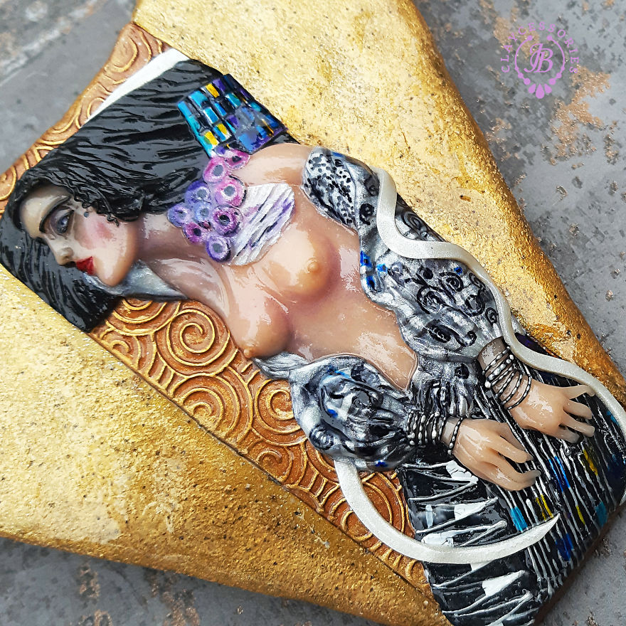 My Polymer Clay Art Necklaces Inspired By Gustav Klimt's Paintings My Polymer Clay Art Necklaces Inspired By Gustav Klimt's Paintings