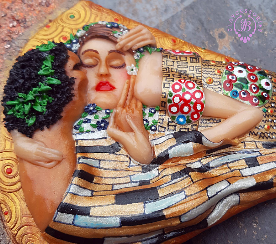 My Polymer Clay Art Necklaces Inspired By Gustav Klimt's Paintings My Polymer Clay Art Necklaces Inspired By Gustav Klimt's Paintings