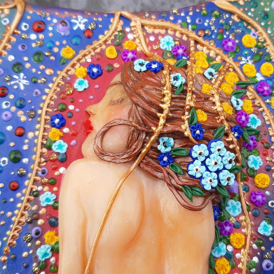 My Polymer Clay Art Necklaces Inspired By Gustav Klimt's Paintings My Polymer Clay Art Necklaces Inspired By Gustav Klimt's Paintings