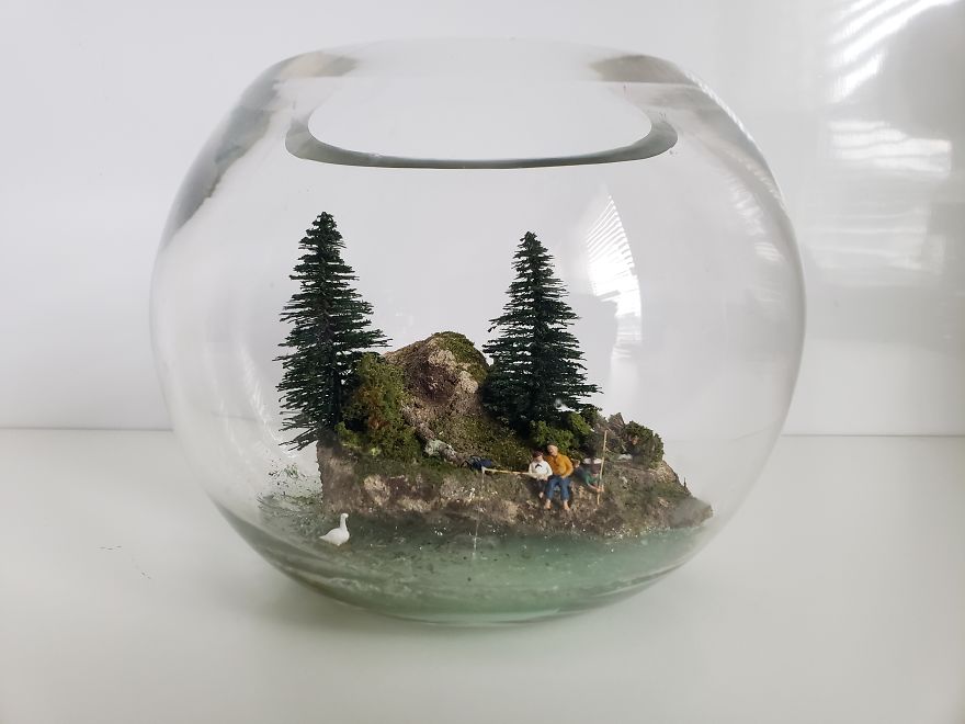 I Created A Miniature Scene In A Bowl