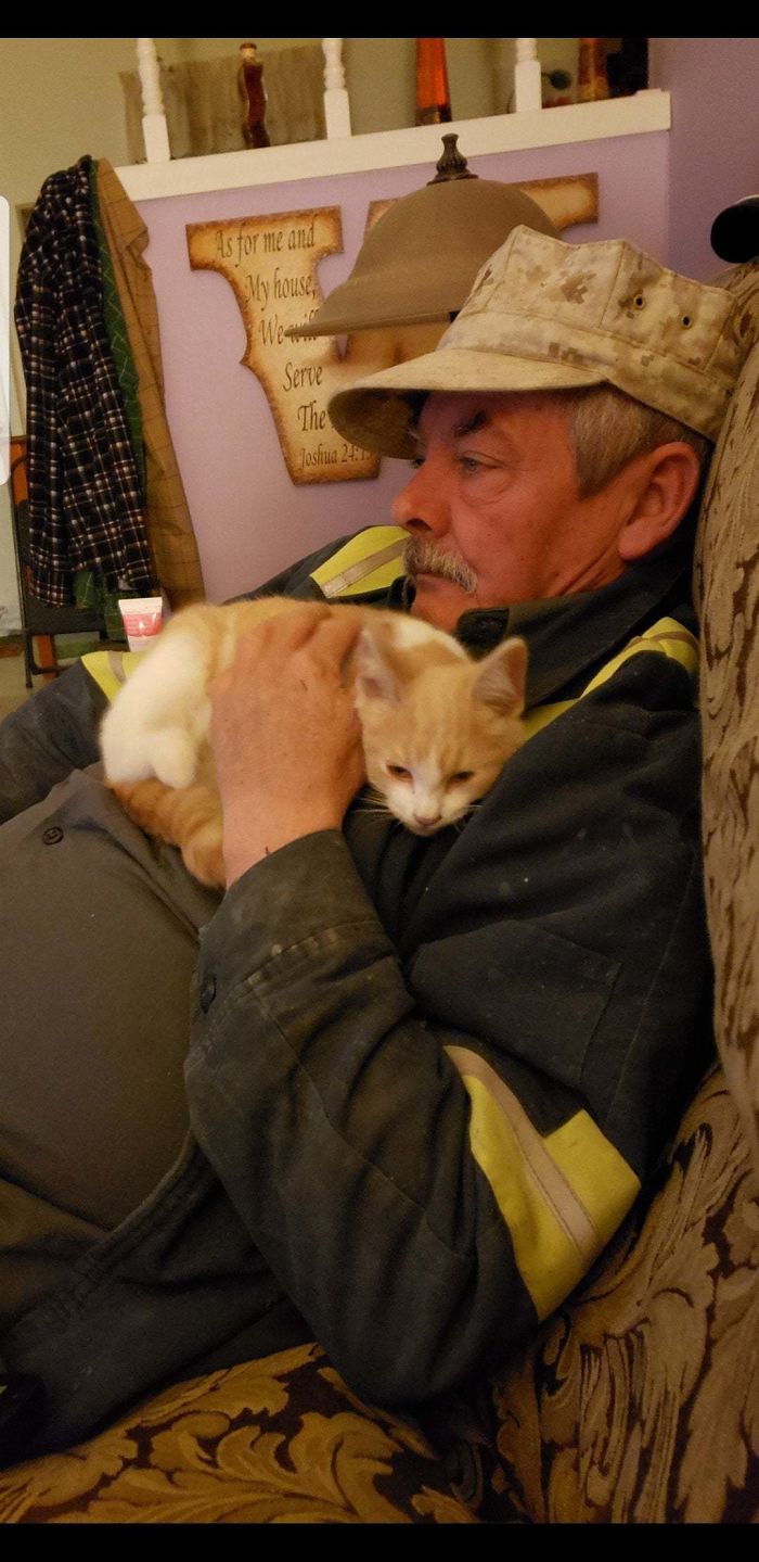 Look At This Little Girl I Rescued At Work Today. She Already Loves My Husband.