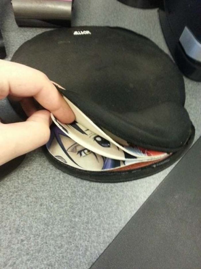 So, The Wrist Pad On My Mouse Pad At Work Is Filled With Anime Material