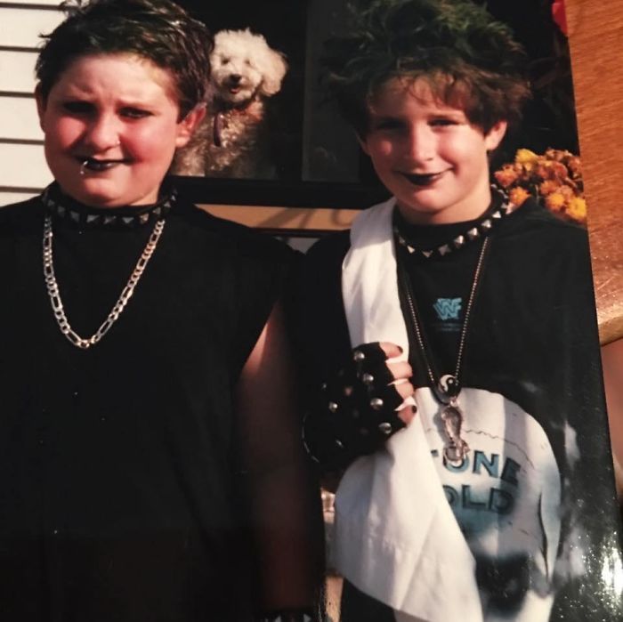 Me And My Best Friend Around 1998 Trying To Be Punk Rock For Halloween But Ended Up Looking Like Lesbian Lovers