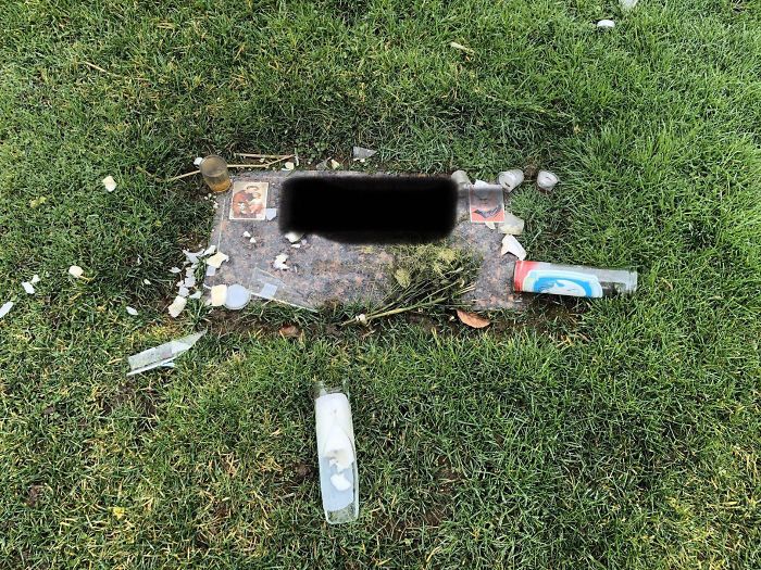 I Arrived To My Late Grandmother's Grave Site Today To Find Her Grave Defaced And Disturbed