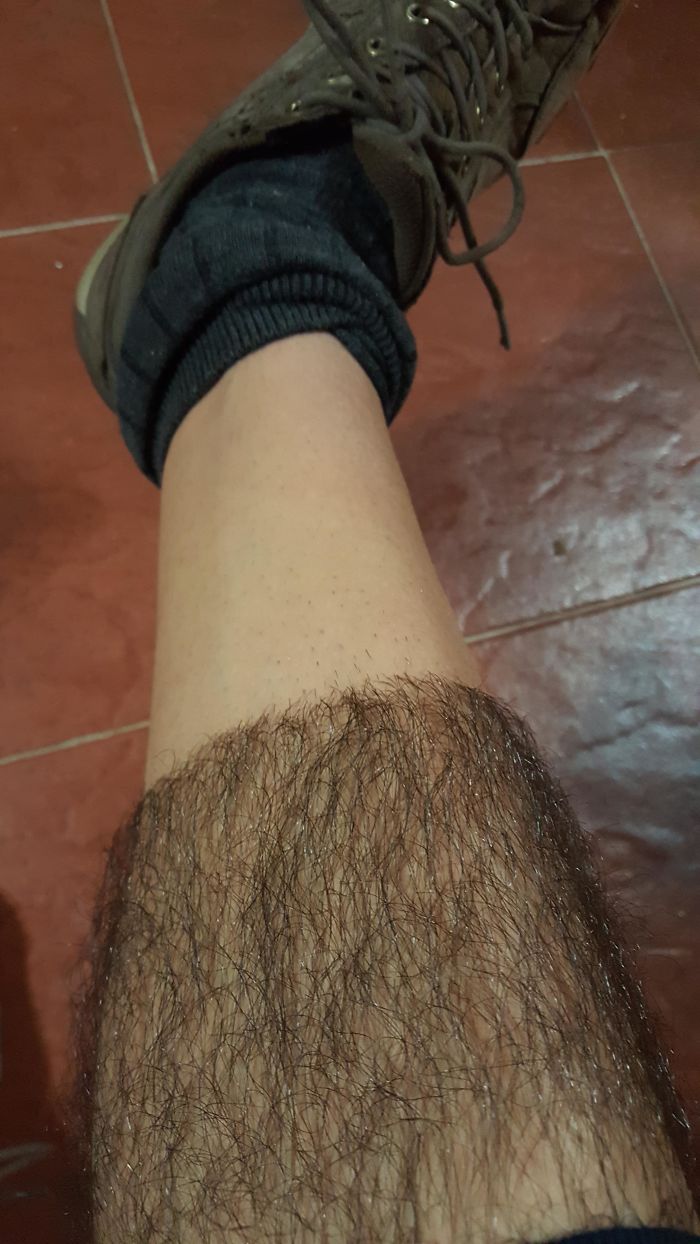 My Hairy Leg After And Before Shaving