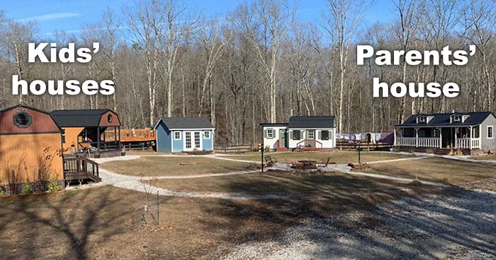 Family Builds A Private Tiny House Village Where Their Teen Kids Have A House Each, Shows What’s Inside