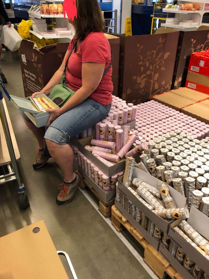 “If They Don’t Want People Sitting On Their (Breakable) Merchandise They Would Make The Lines Go Faster”