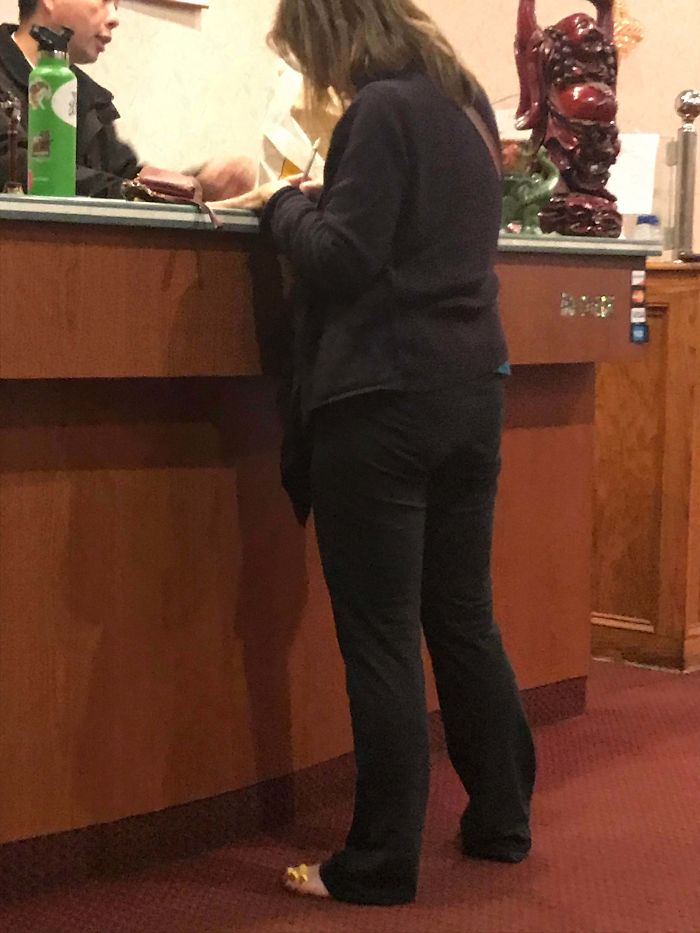 Walking Barefoot Around A Restaurant After Your Pedicure