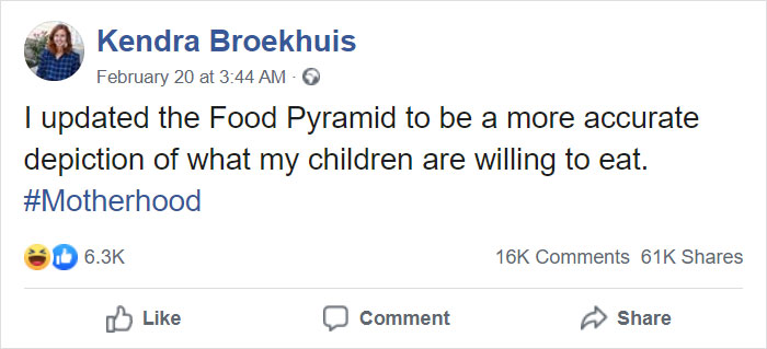 Mom Updates The Existing Food Pyramid To What Her Kids Are Actually Willing To Eat Mom Updates The Existing Food Pyramid To What Her Kids Are Actually Willing To Eat