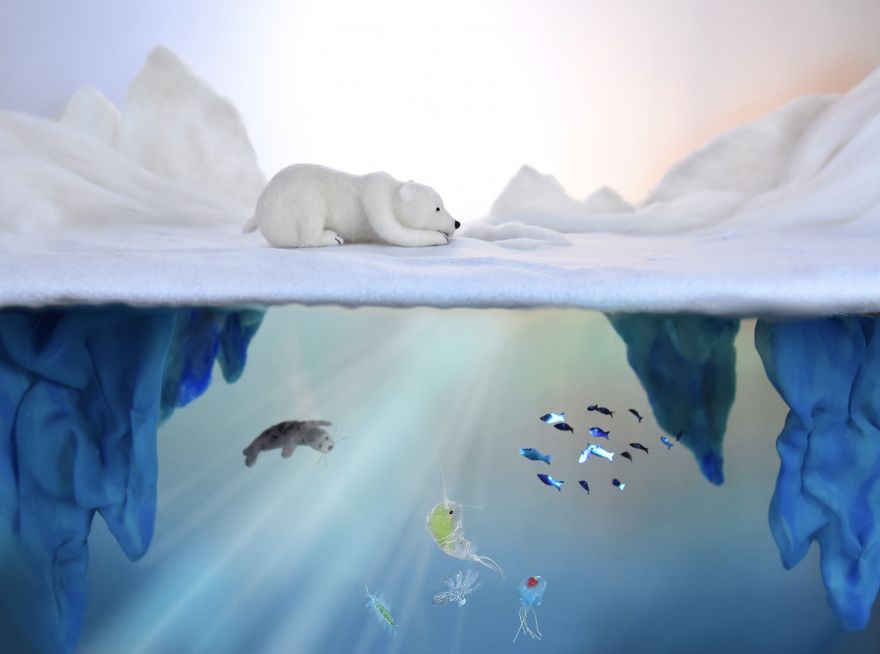 My Teenage Daughter Built Me A Custom Wooden Theatre Box So I Could Build Dreamy 3D Art Work Scenes From My Needle Felted Creations