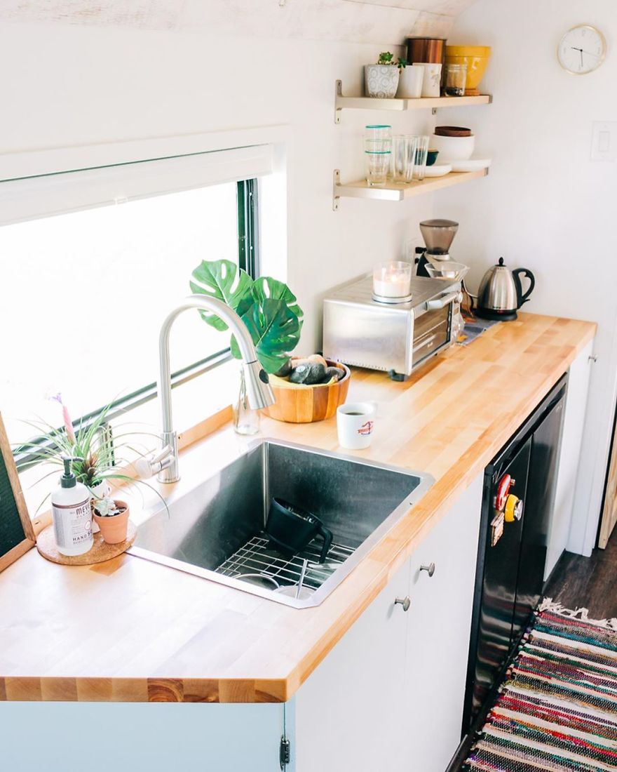 25' Blue Bird Bus Conversion Feels More Like A Home Than A Bus