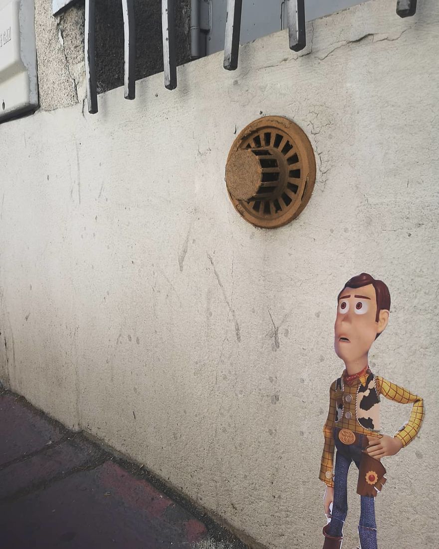 Artist Manages To Take The Boredom Out Of Common Spaces With Pop Culture Characters, Who Fit Perfectly With The Scene