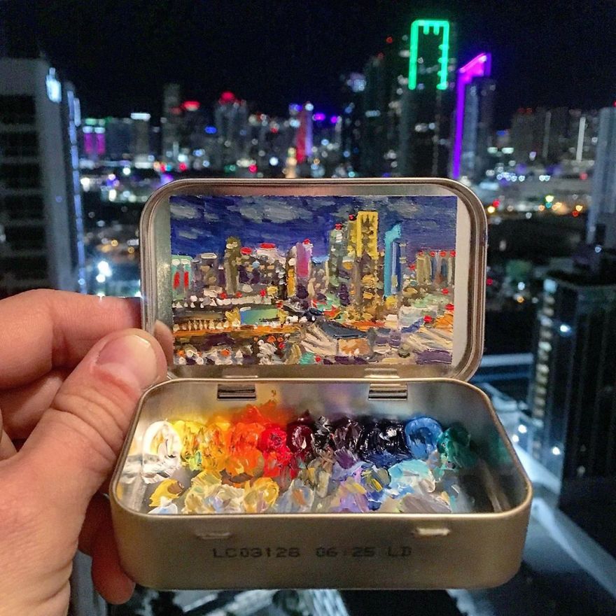 Artist Makes Amazing Mini Paintings In Cans Of Altoids