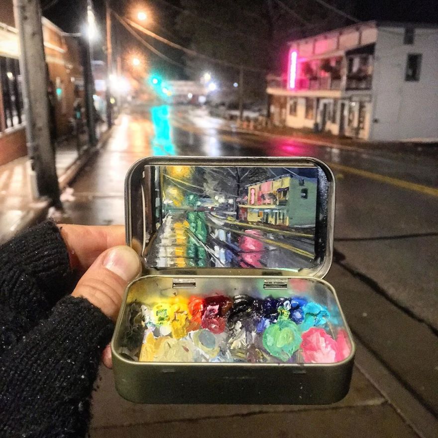 Artist Makes Amazing Mini Paintings In Cans Of Altoids