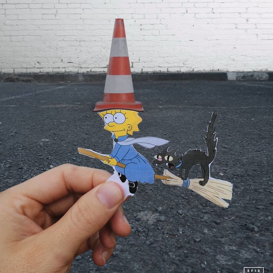 Artist Manages To Take The Boredom Out Of Common Spaces With Pop Culture Characters, Who Fit Perfectly With The Scene