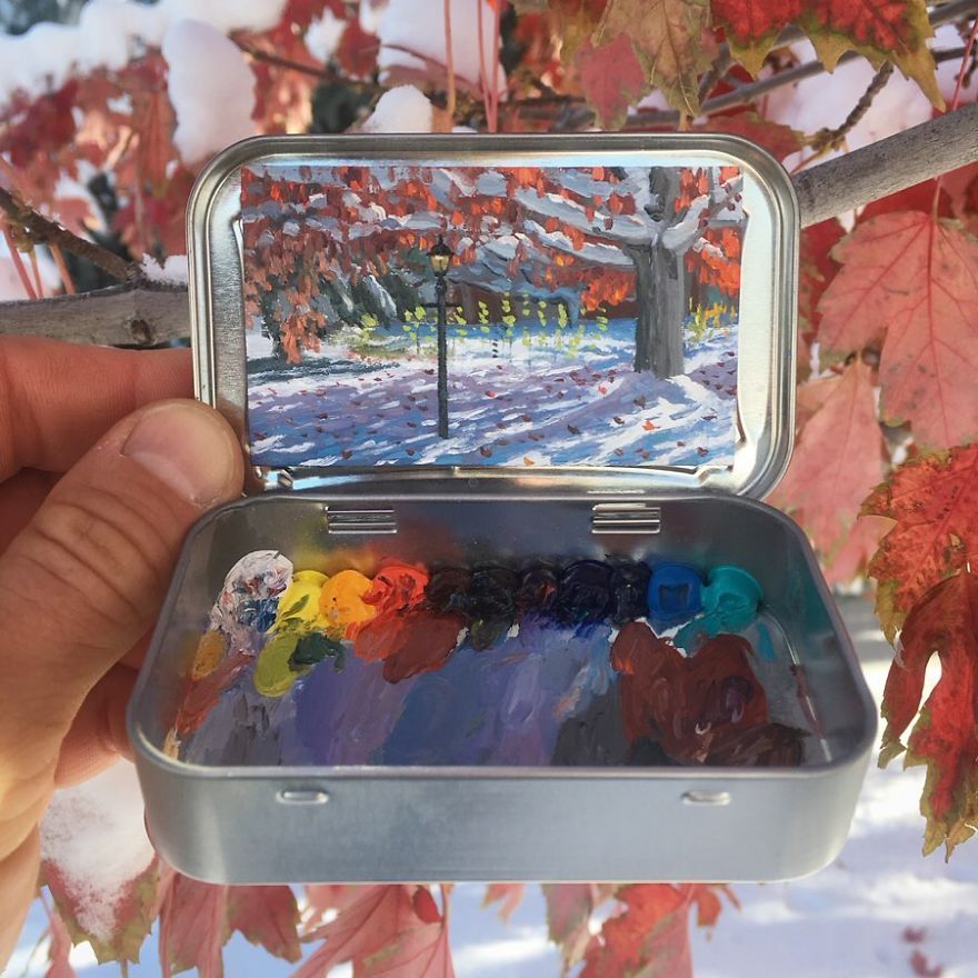 Artist Makes Amazing Mini Paintings In Cans Of Altoids