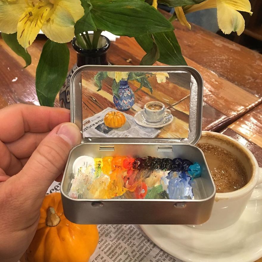 Artist Makes Amazing Mini Paintings In Cans Of Altoids