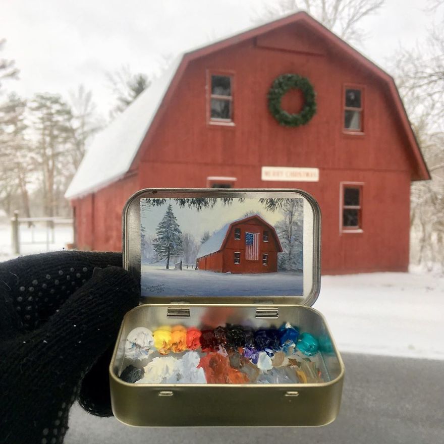 Artist Makes Amazing Mini Paintings In Cans Of Altoids
