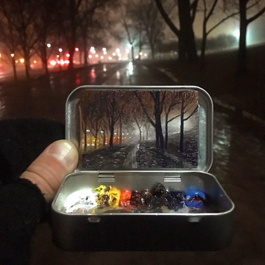 Artist Makes Amazing Mini Paintings In Cans Of Altoids