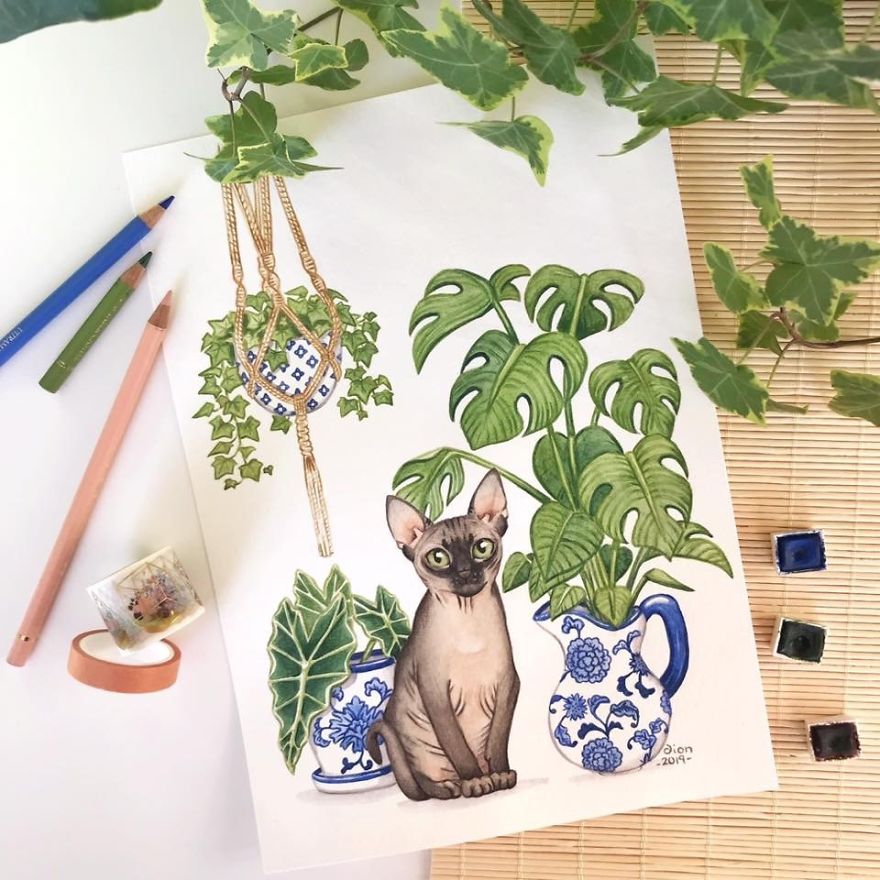 I Paint Cute Watercolor Pet Portraits