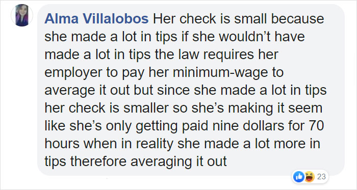 Mom Shares A TikTok Of Her $9.28 Paycheck After Working For 70 Hours As A Waitress Mom Shares A TikTok Of Her $9.28 Paycheck After Working For 70 Hours As A Waitress