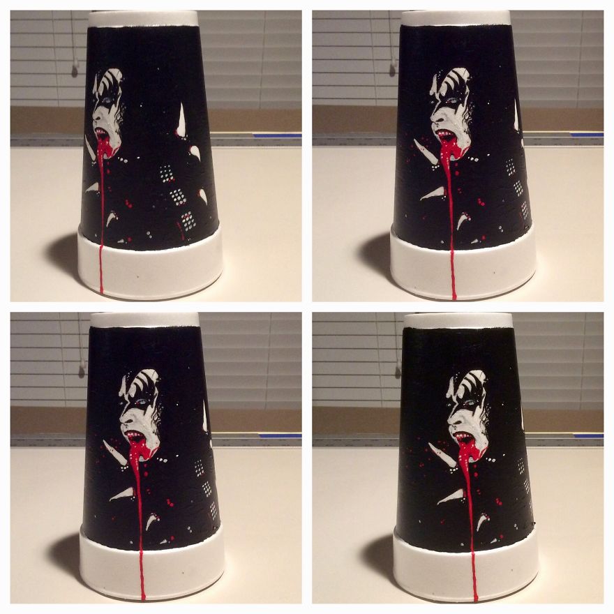 New Acrylic Drawings On Styrofoam Cups (Cont.)