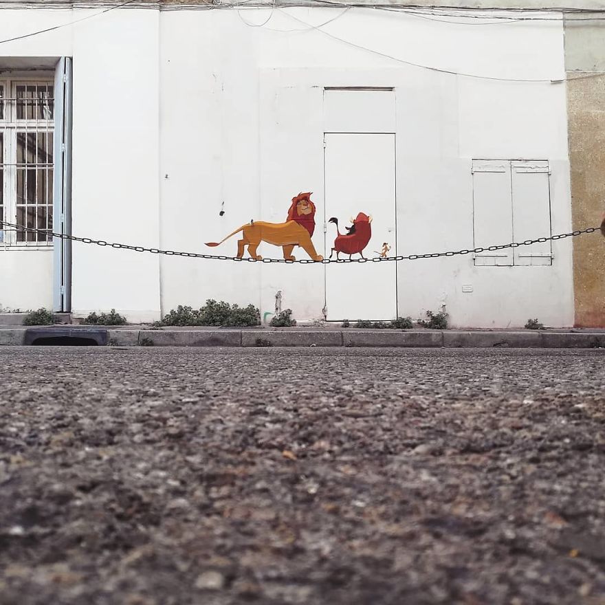 Artist Manages To Take The Boredom Out Of Common Spaces With Pop Culture Characters, Who Fit Perfectly With The Scene