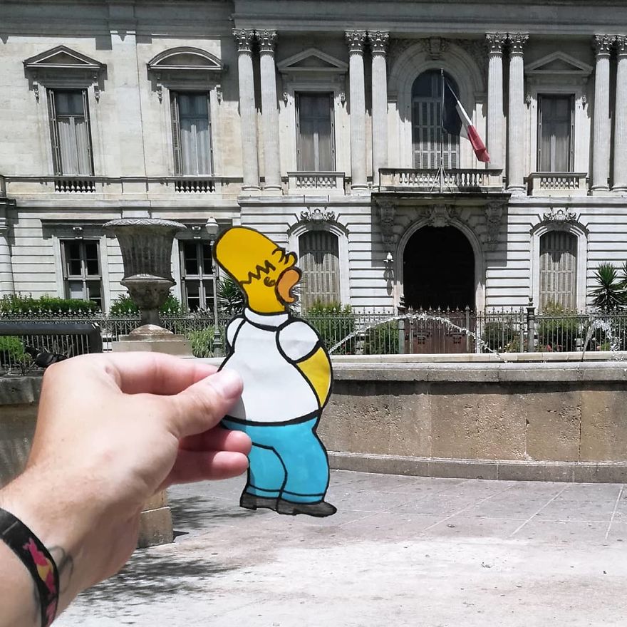 Artist Manages To Take The Boredom Out Of Common Spaces With Pop Culture Characters, Who Fit Perfectly With The Scene