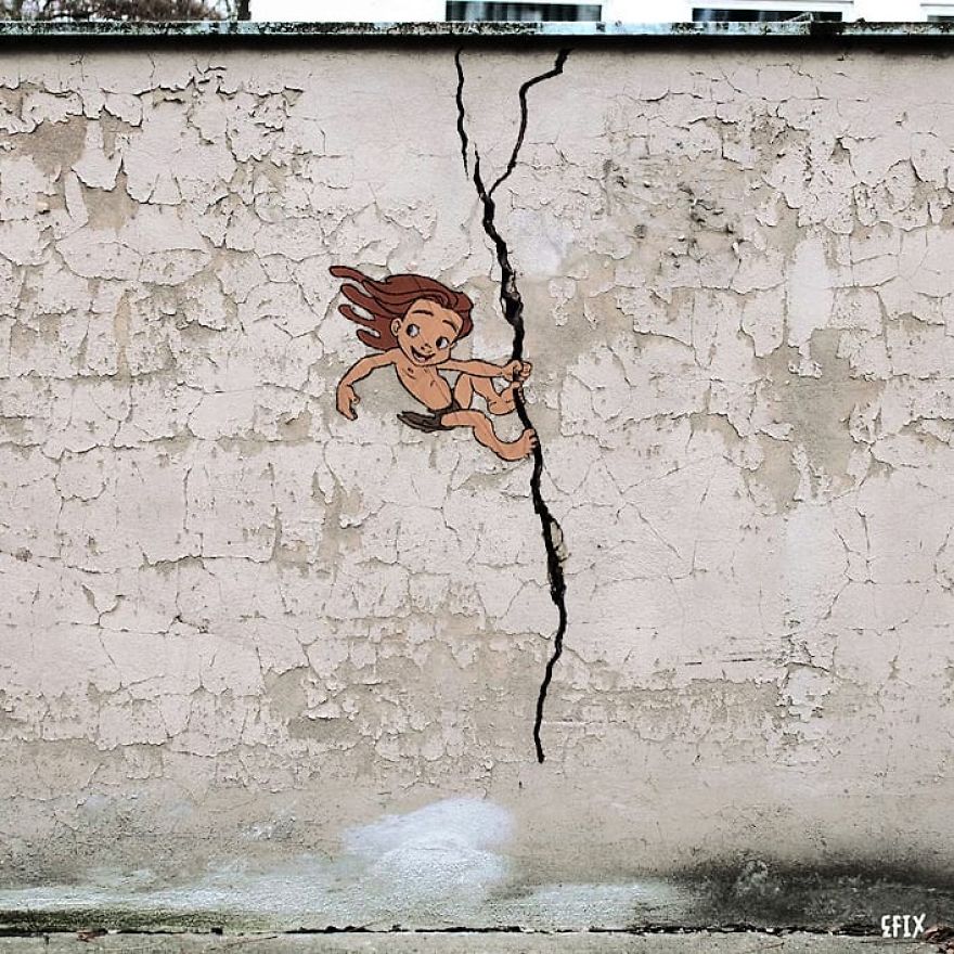 Artist Manages To Take The Boredom Out Of Common Spaces With Pop Culture Characters, Who Fit Perfectly With The Scene