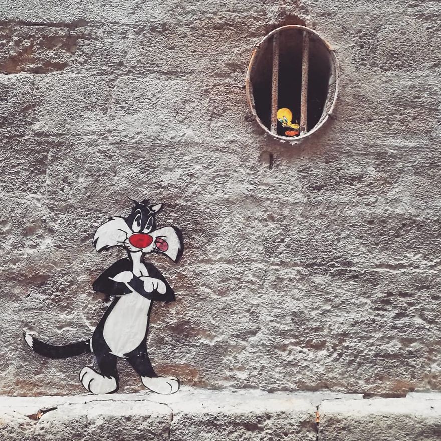 Artist Manages To Take The Boredom Out Of Common Spaces With Pop Culture Characters, Who Fit Perfectly With The Scene