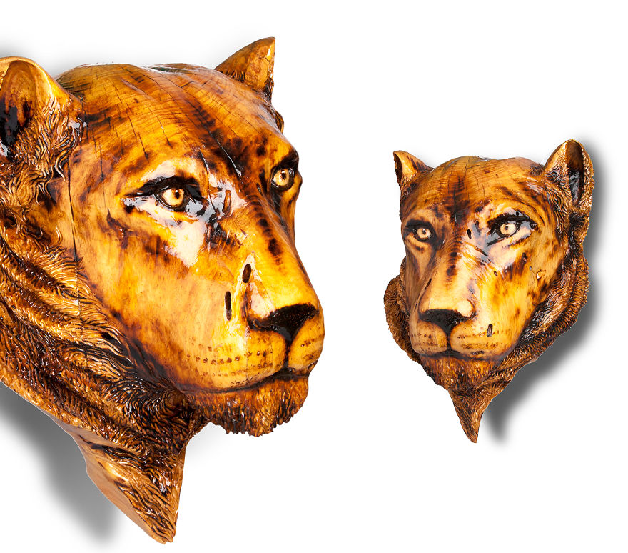 I Create Wooden Sculptures Using Chainsaws And Other Power Tools