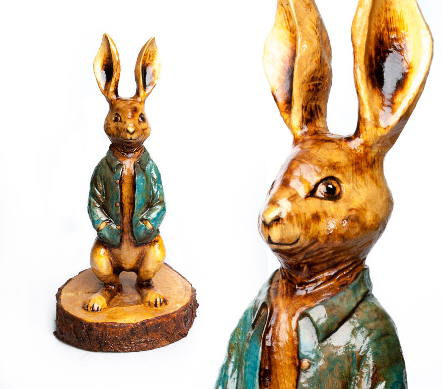 I Create Wooden Sculptures Using Chainsaws And Other Power Tools