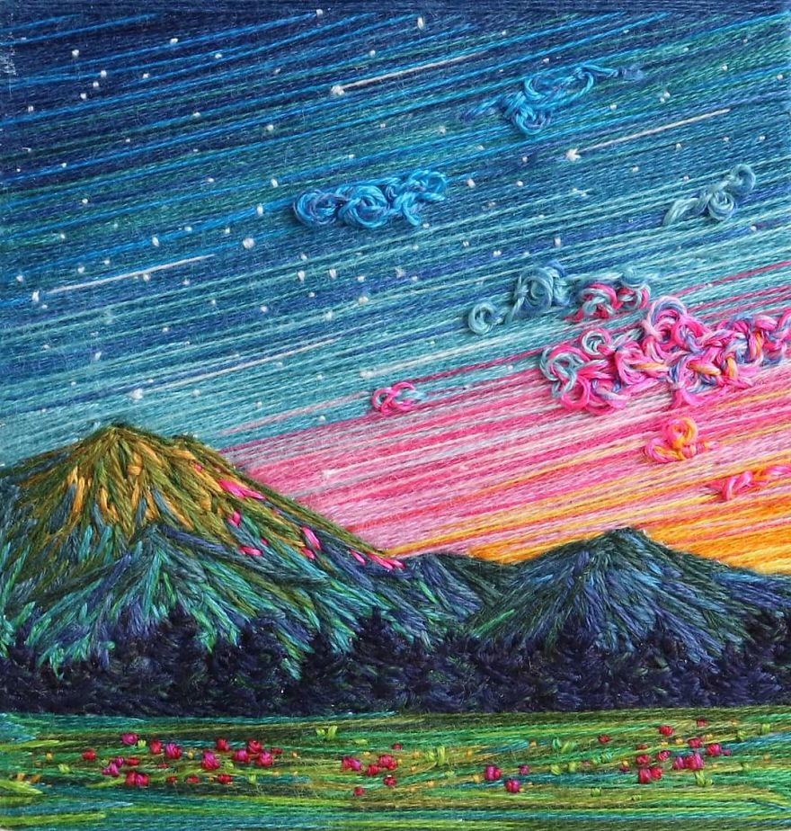 I Use Embroidery To Create Unique Landscapes