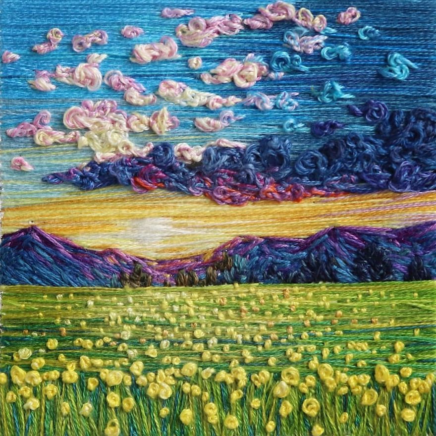 I Use Embroidery To Create Unique Landscapes