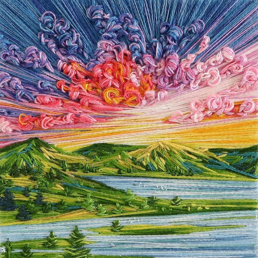 I Use Embroidery To Create Unique Landscapes