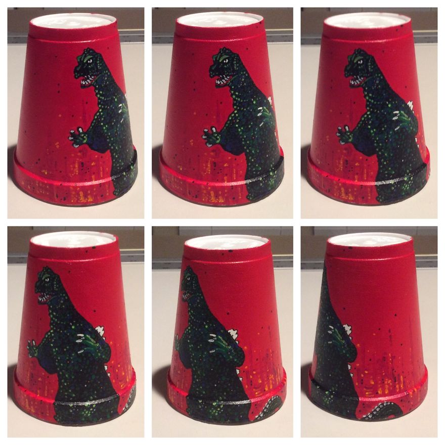 New Acrylic Drawings On Styrofoam Cups (Cont.)