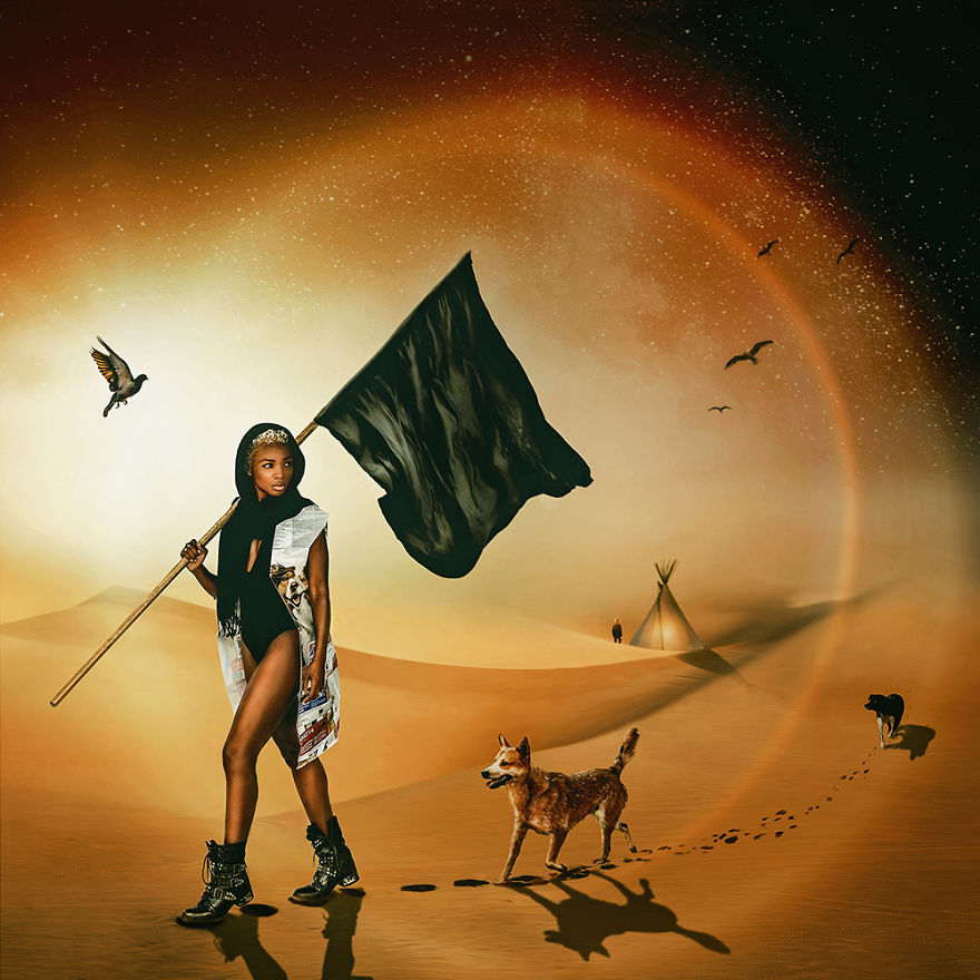 Kaye Cox In Dog Food Bag Sleeveless Jacket