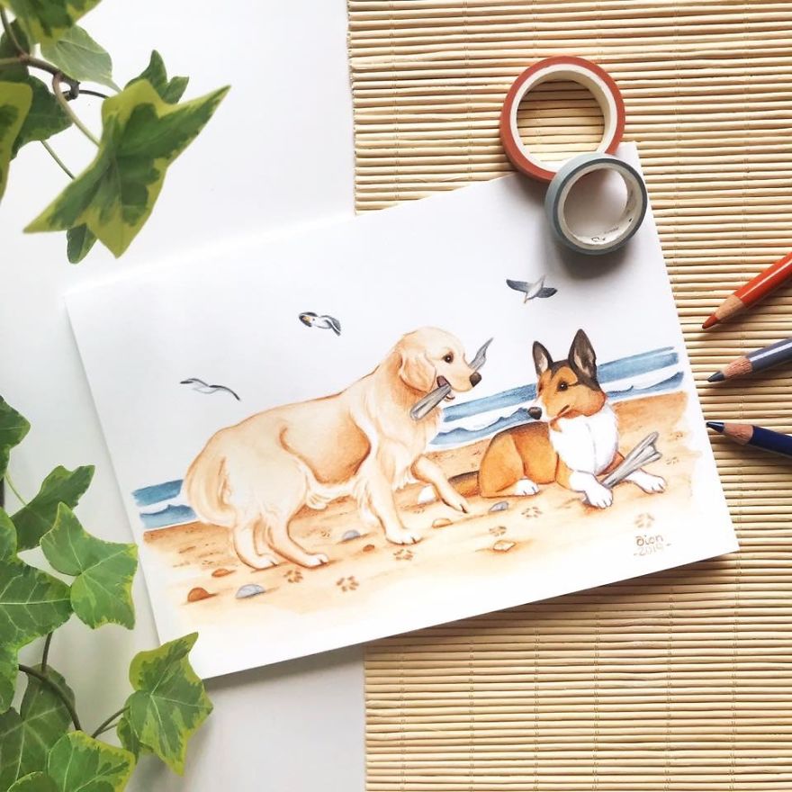 I Paint Cute Watercolor Pet Portraits I Paint Cute Watercolor Pet Portraits