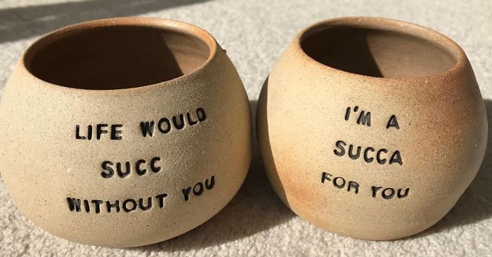 I Make Ceramic Planters With Sassy Botanical Puns (18 Pics)