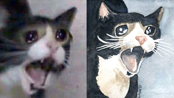 I Made Some Meme Cats Watercolors Because I Love Them