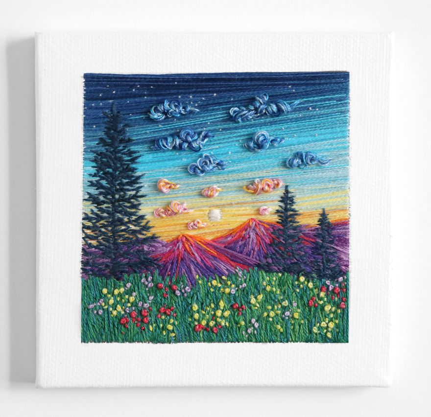 I Use Embroidery To Create Unique Landscapes