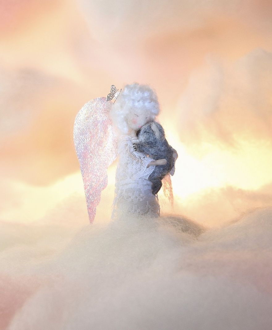My Teenage Daughter Built Me A Custom Wooden Theatre Box So I Could Build Dreamy 3D Art Work Scenes From My Needle Felted Creations