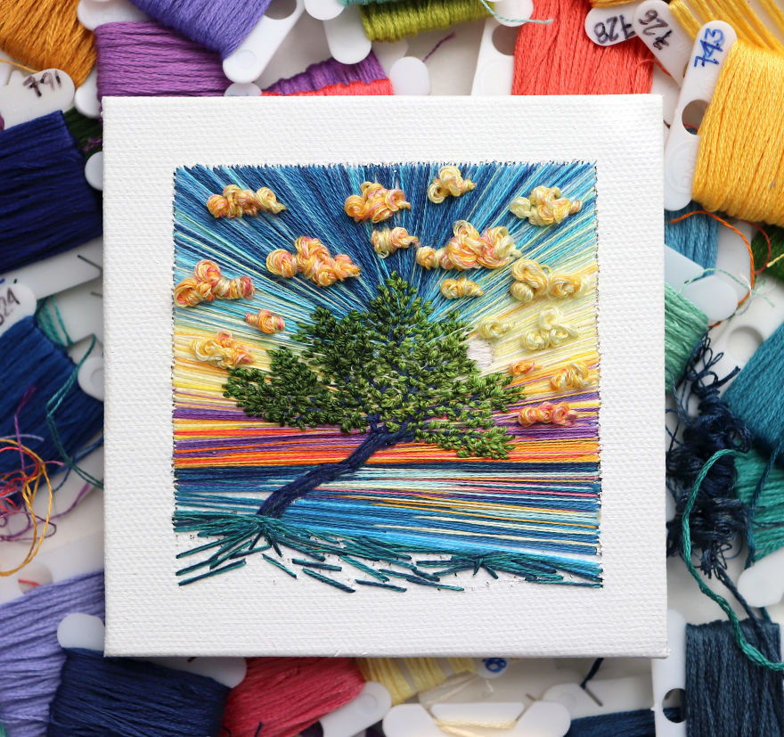 I Use Embroidery To Create Unique Landscapes