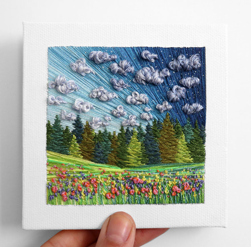 I Use Embroidery To Create Unique Landscapes