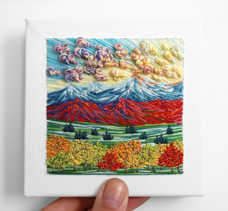 I Use Embroidery To Create Unique Landscapes